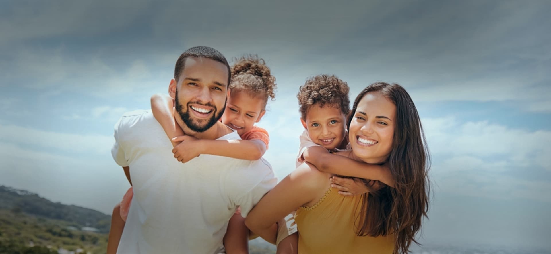 Healthy family smiling